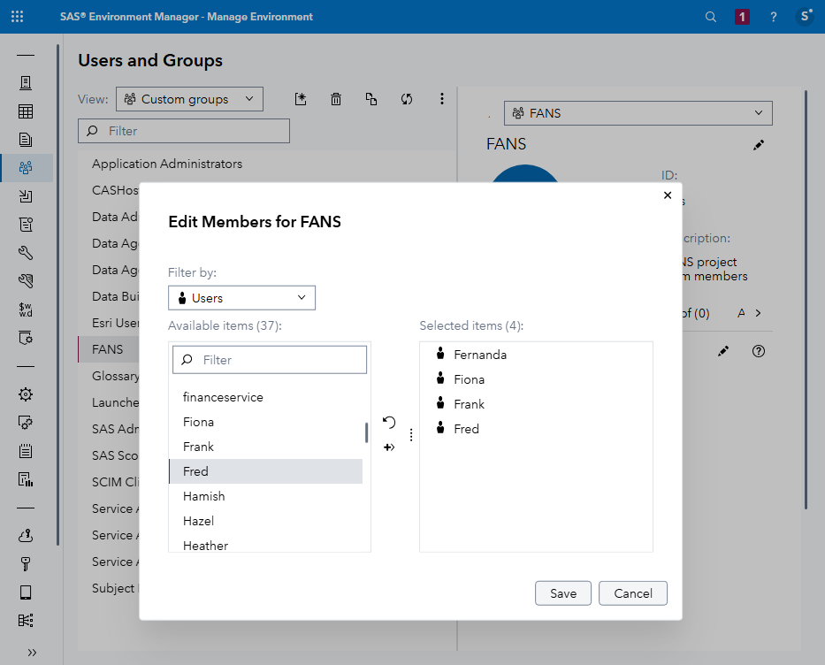 Add members to a custom group