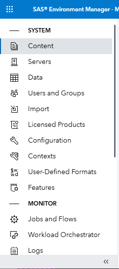 Navigation bar expanded