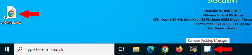 SASViyaLinks and Remote Desktop Manager shortcuts