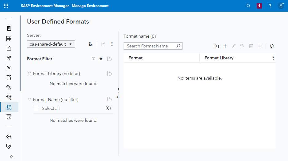 No user defined formats yet