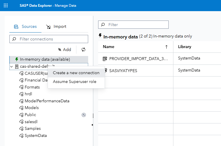 Create a new connection