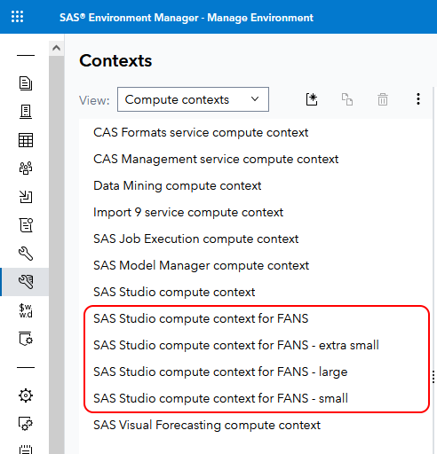 Project specific compute contexts